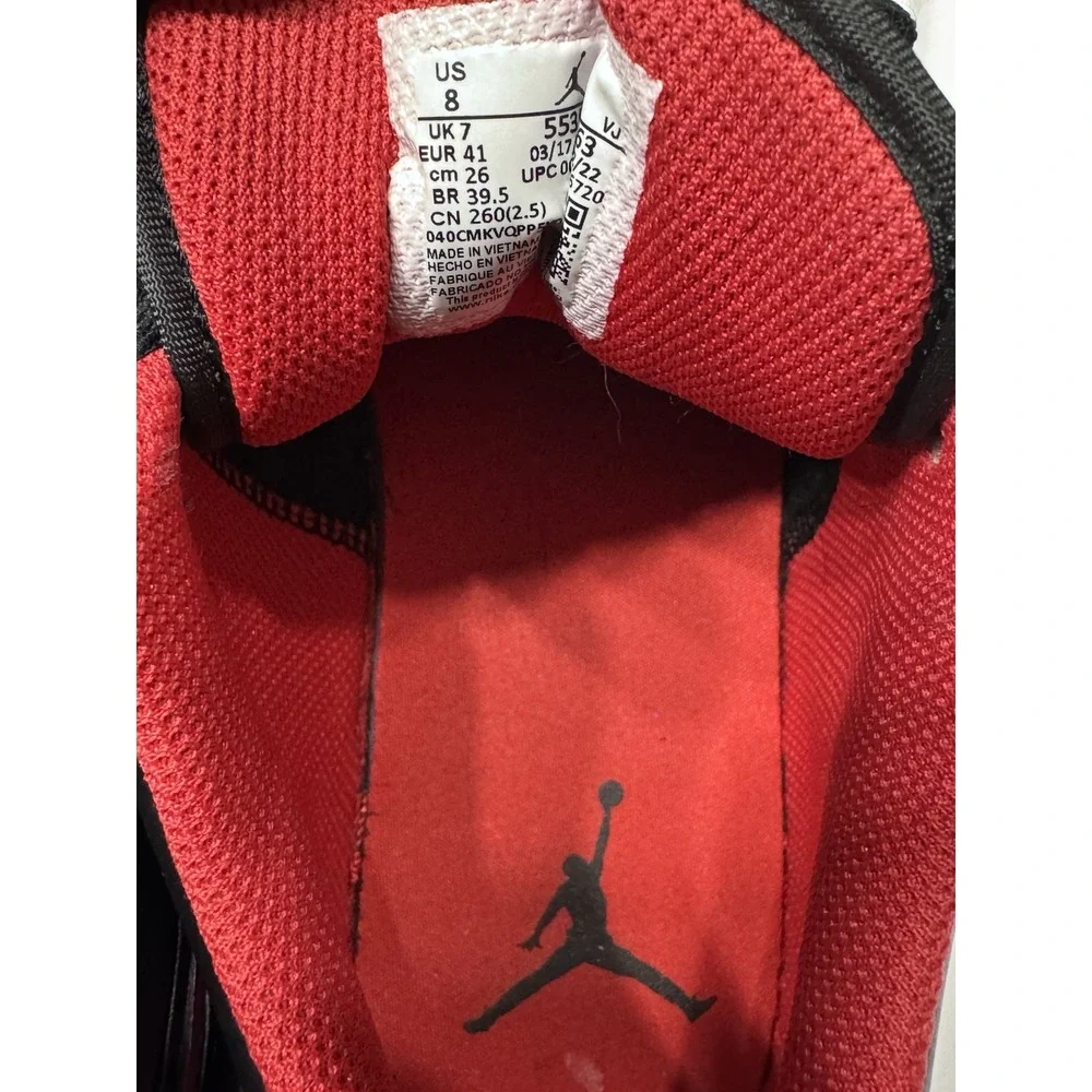 Air Jordan 1 Low size 8 Black/Fire Red Shoes Sneakers  553558 063 Excellent Euc‎